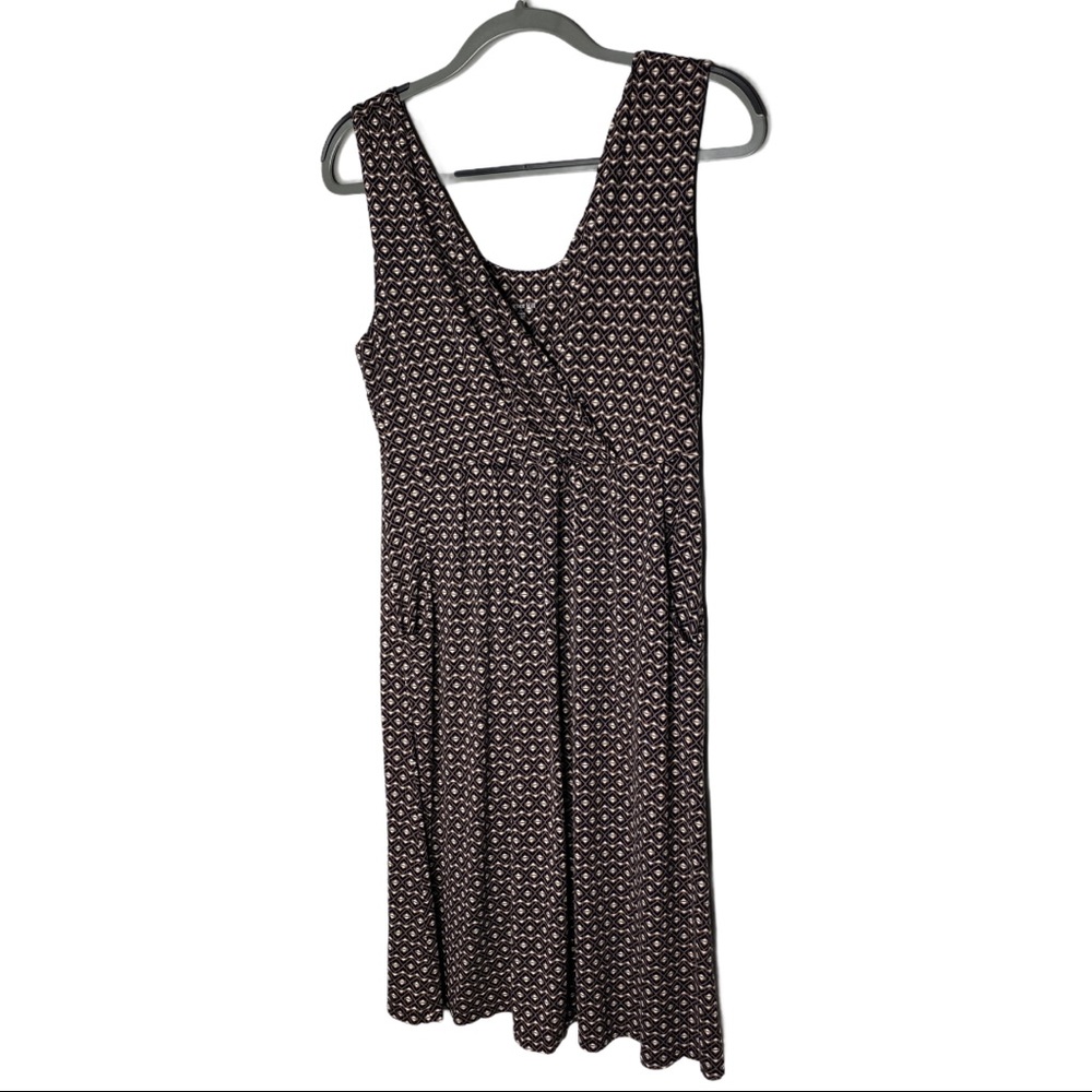 Garnet Hill geometric v-neck midi dress size M - Picture 7 of 10